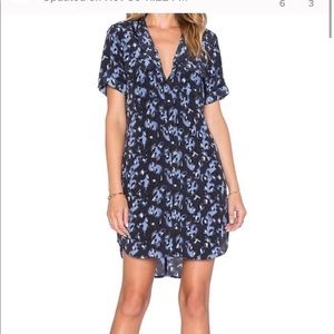 Equipment shirt dress blue leopard